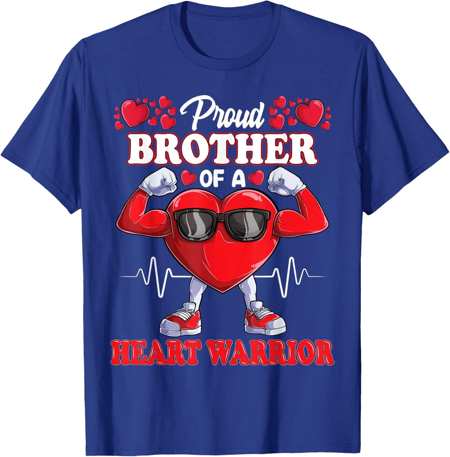 Proud Brother of a Heart Warrior CHD Awareness T-Shirt - T-Shirt | Royal