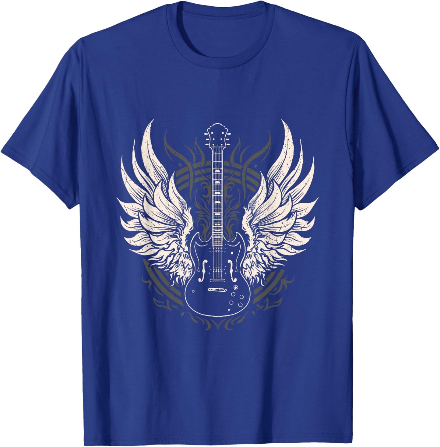 Edgy Winged Electric Guitar Music Festival Concert Goers T-Shirt - T-Shirt | Royal