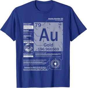 Gold (Au) Element | Atomic Number 79 Science Chemistry T-Shirt - T-Shirt | Royal