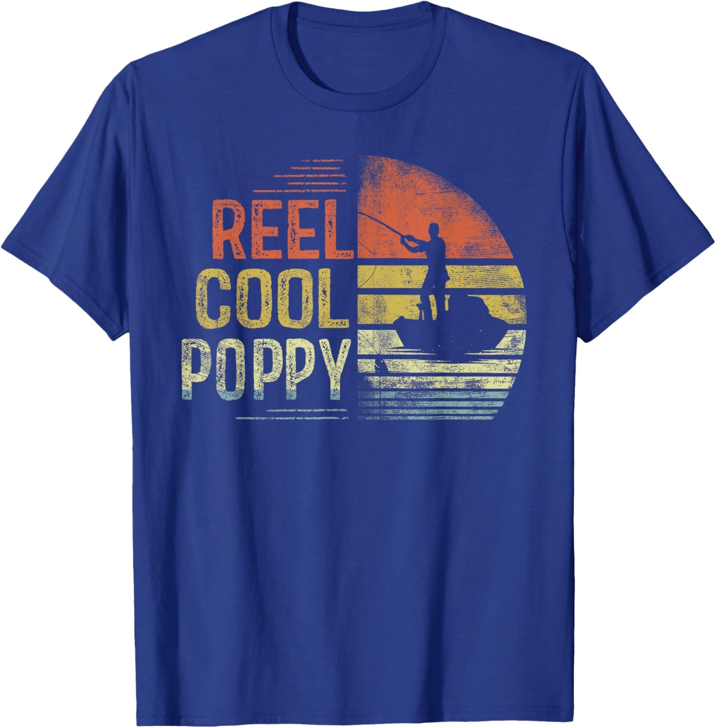 Reel Cool Poppy Fishing Gifts Poppy Birthday Vintage T-Shirt - T-Shirt | Royal