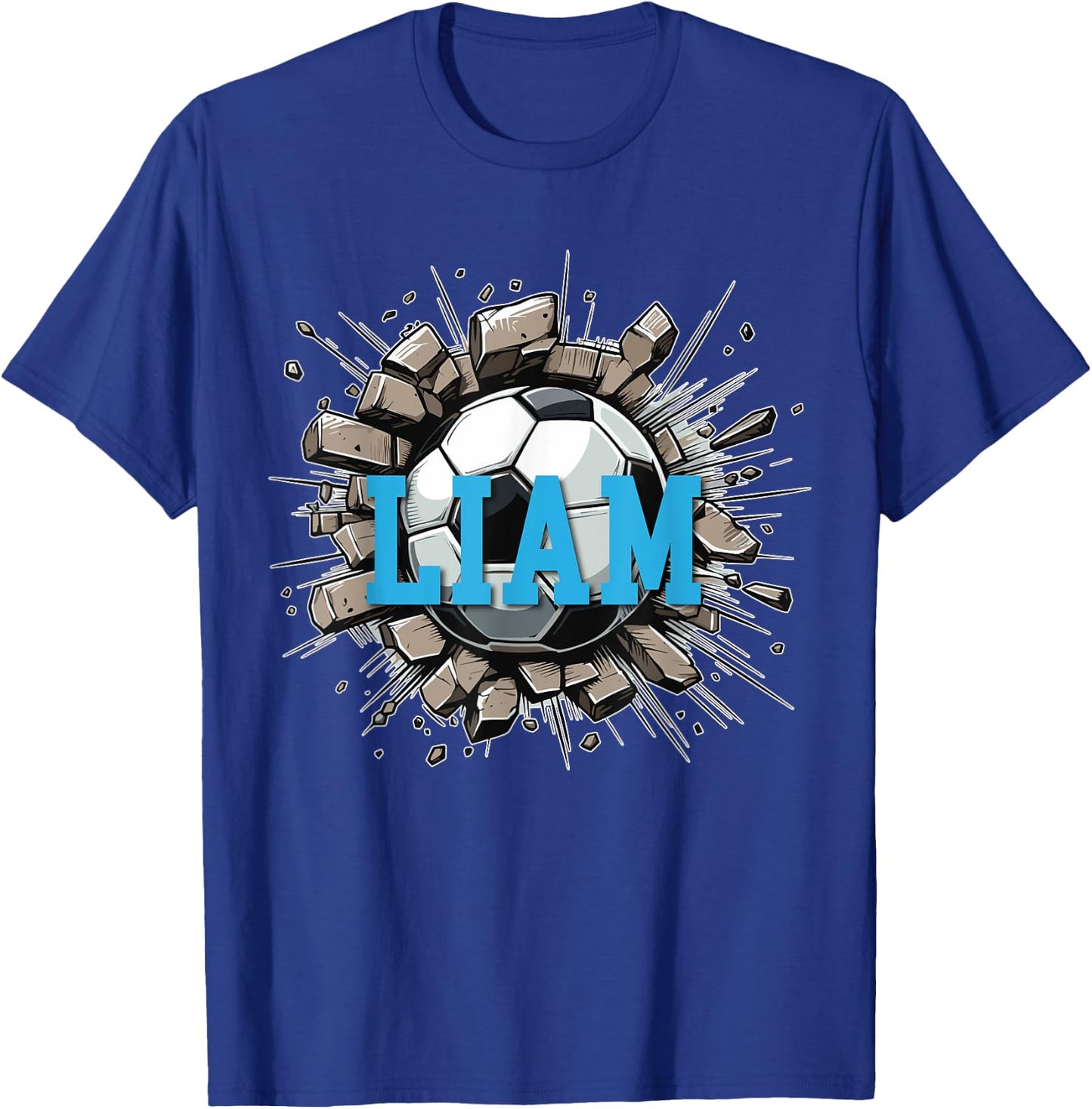 Liam Soccer Custom Name T-Shirt - T-Shirt | Royal