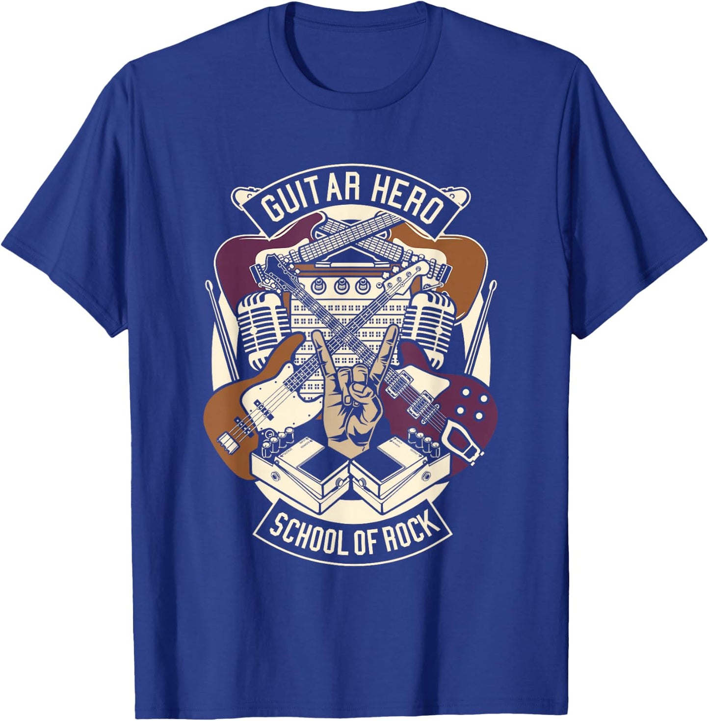 Guitar Heroes Schools Of Rock Guitar Lover Guitarist Guitar T-Shirt - T-Shirt | Royal