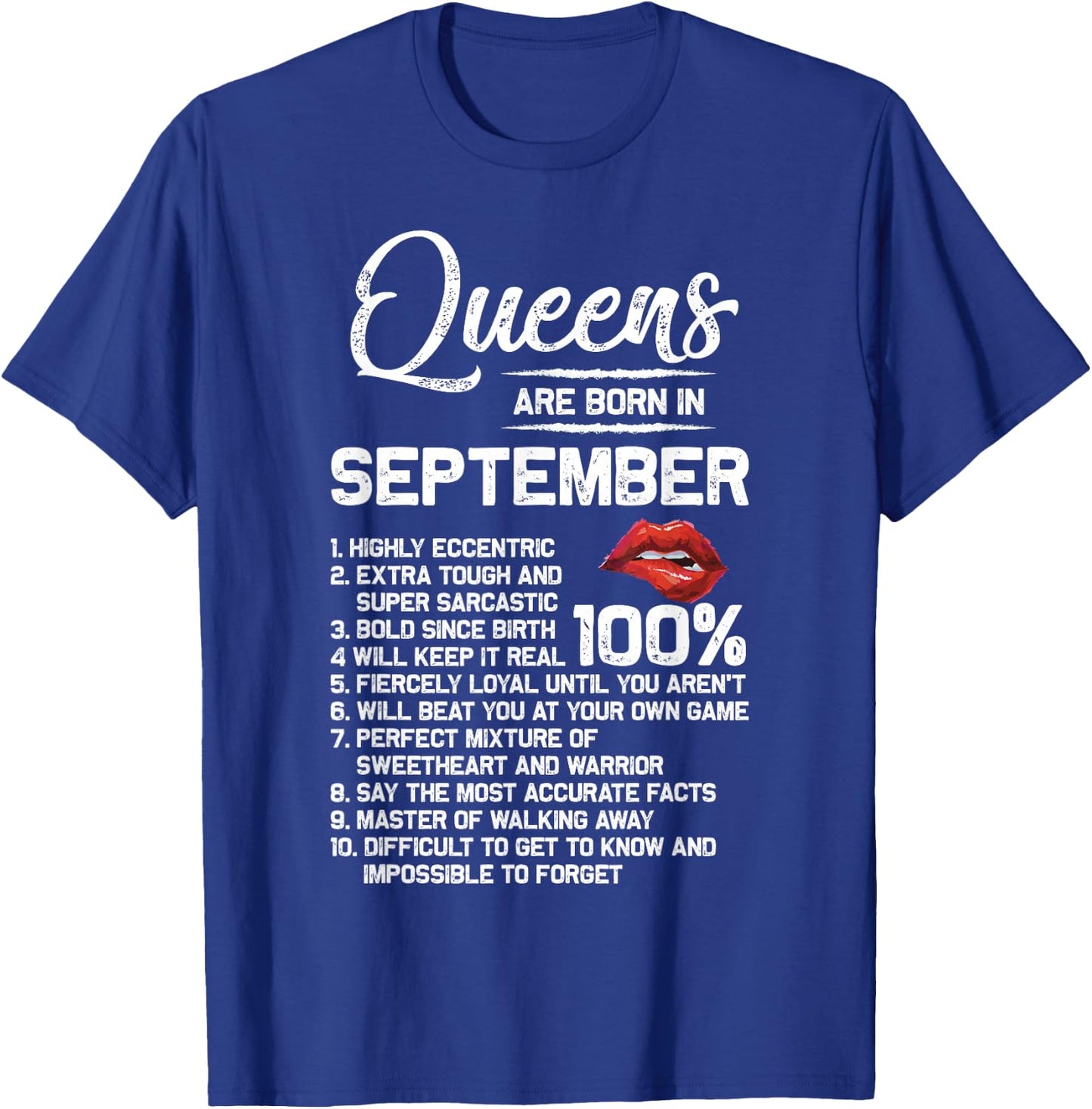 Queens Are Born in September Birthday Gifts T-Shirt - T-Shirt | Royal