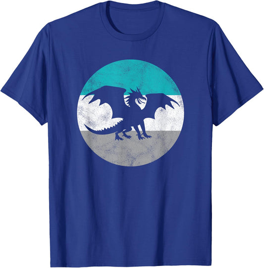 Dragon Retro Fantasy Gift or Boys T-Shirt - T-Shirt | Royal