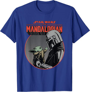 Star Wars The Mandalorian Mando and the Child Retro T-Shirt - T-Shirt | Royal