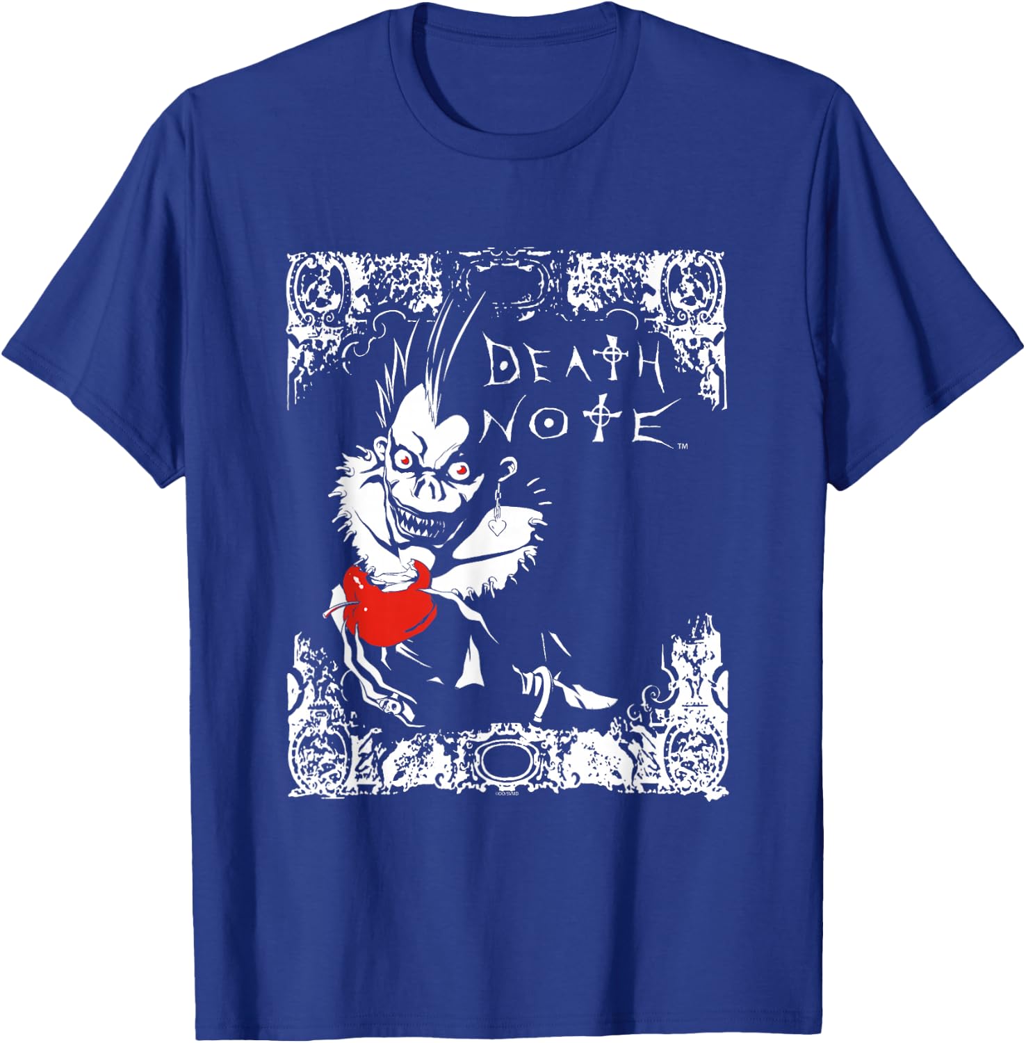 Death Note Ryuk Apple and Logo Filigree Anime T-Shirt - T-Shirt | Royal