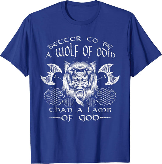 Lieber ein Wolf Odins als ein Lamb Gottes Valhalla Viking T-Shirt - T-Shirt | Royal