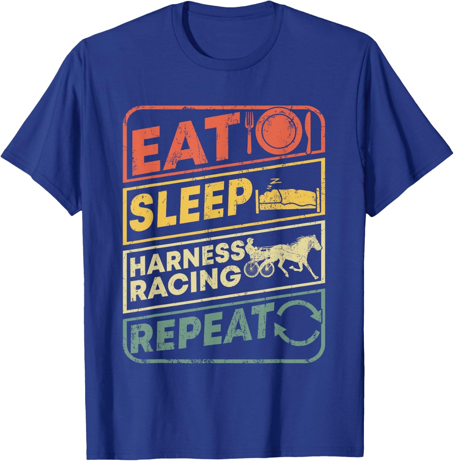 Horse rider Harness Racing apparel retro vintage Equitation T-Shirt - T-Shirt | Royal