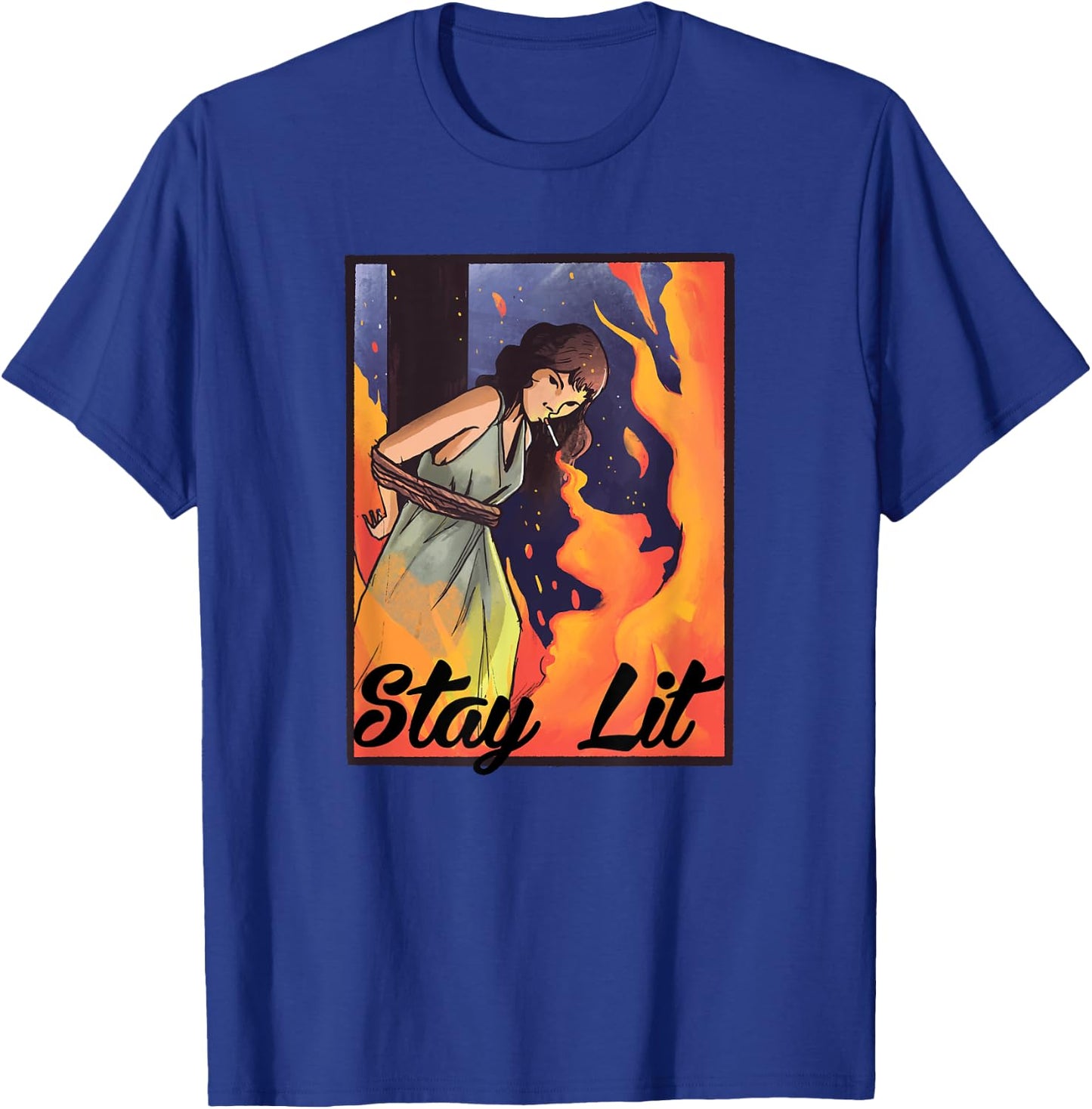 Burning Witch Smoking - Stay Lit T-Shirt - T-Shirt | Royal