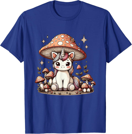 Unicorn Cottagecore Mushroom Fungi Cute Aesthetic Unicorn T-Shirt - T-Shirt | Royal