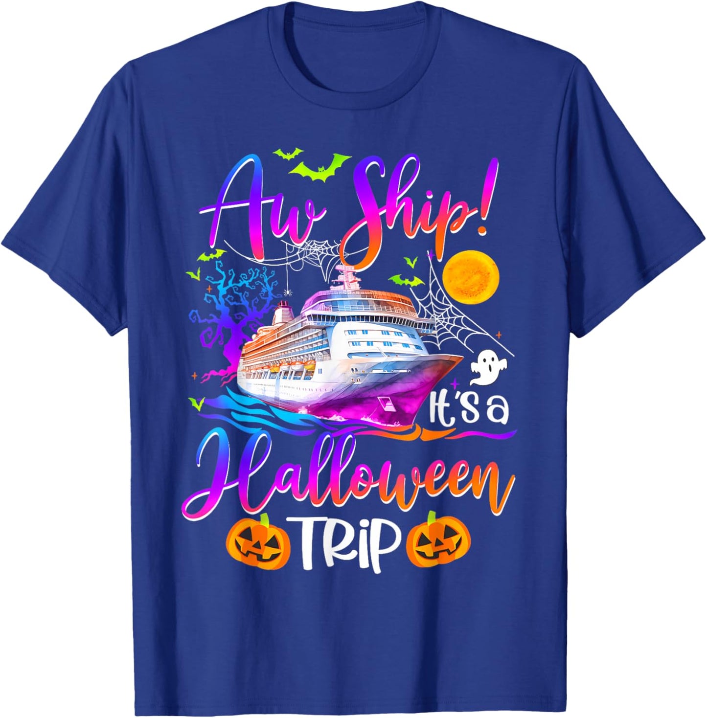Family Halloween Cruise 2024 Pumpkin Boo Trip Matching T-Shirt - T-Shirt | Royal