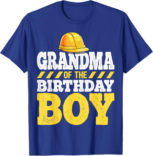 Grandma of the Birthday Boy Construction Birthday Party T-Shirt - T-Shirt | Royal