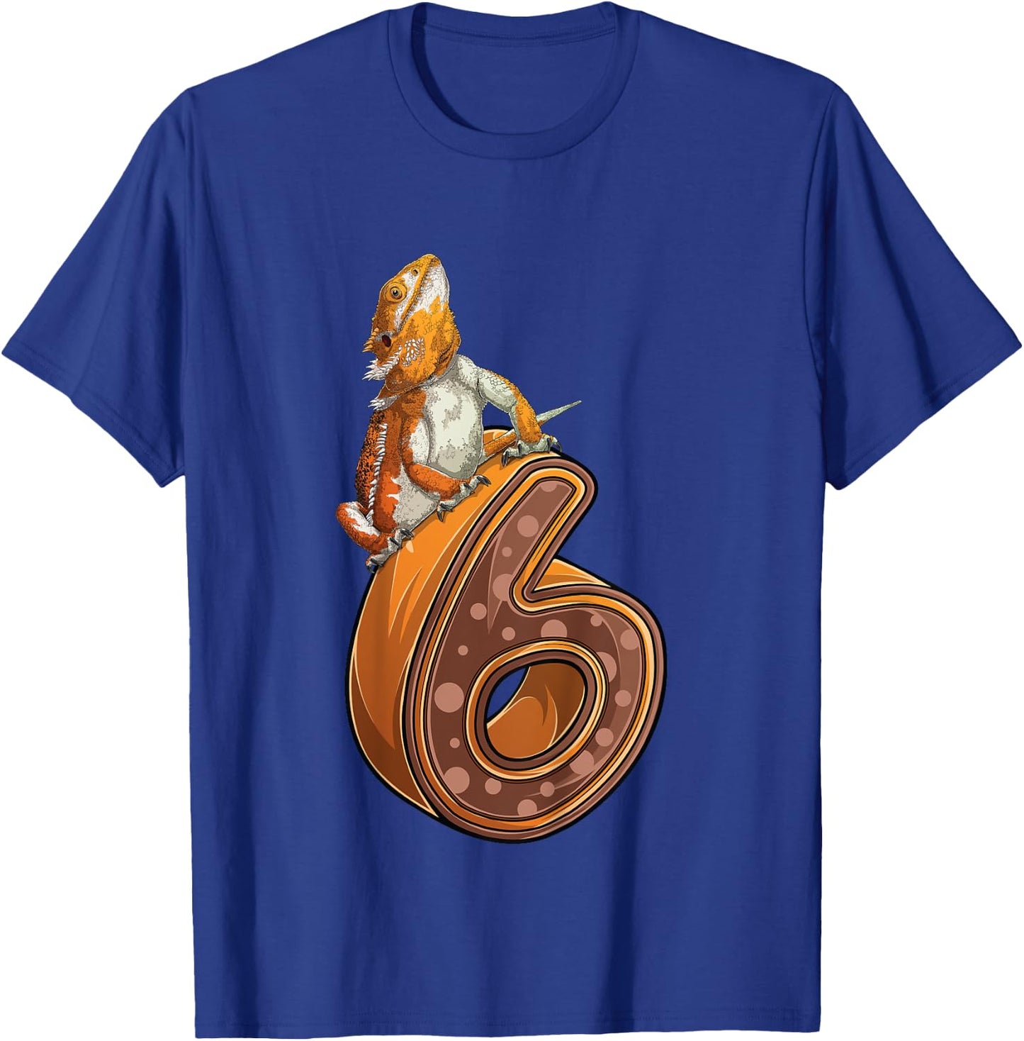 6 Year Old Bearded dragon Reptile 6th Birthday Party B-day T-Shirt - T-Shirt | Royal