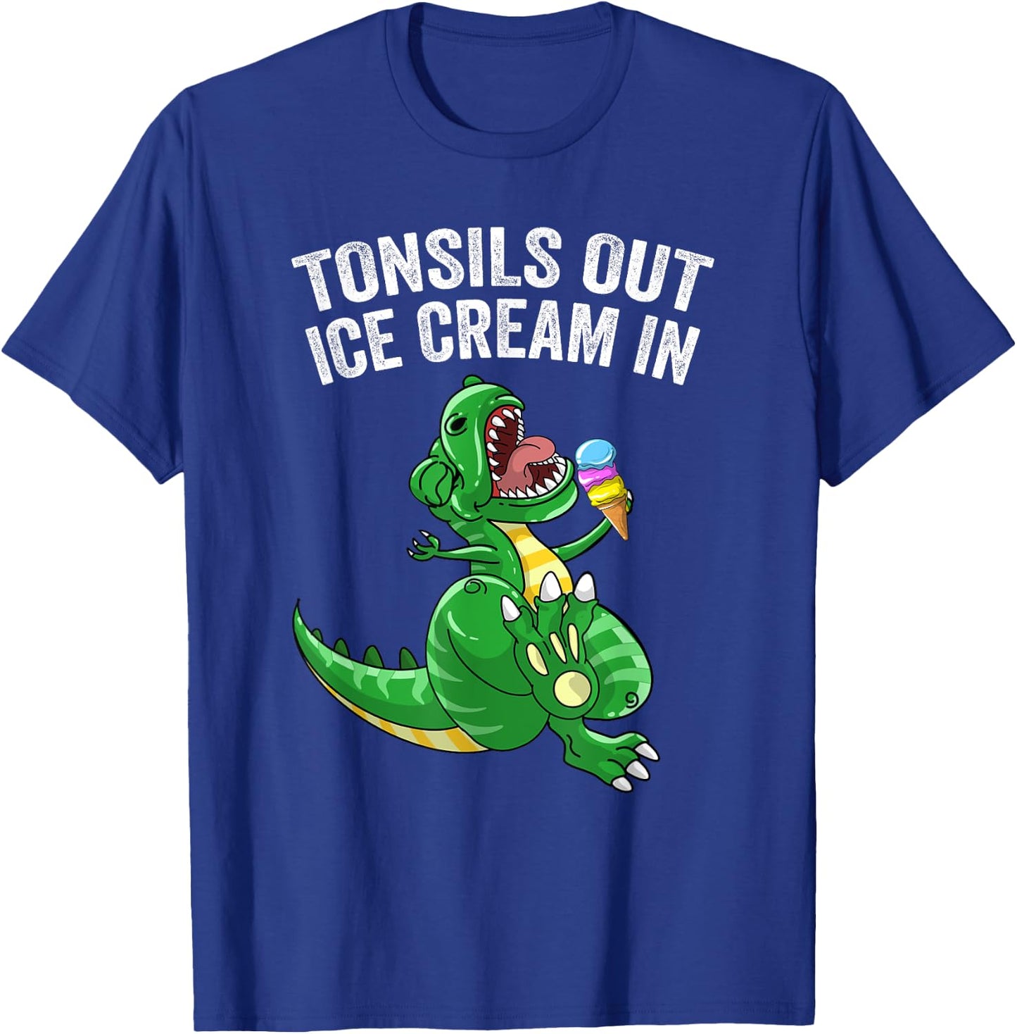 Get Well Gifts Kids Tonsils Dinosaur Tonsillectomy Surgery T-Shirt - T-Shirt | Royal