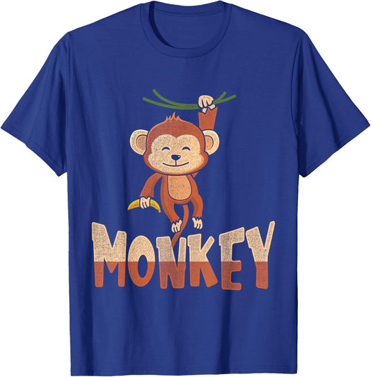 Cute Monkey T-Shirt - T-Shirt | Royal