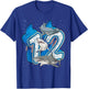 12th Birthday Boys Shark 12 years Old Ocean Shark B-day T-Shirt - T-Shirt | Royal
