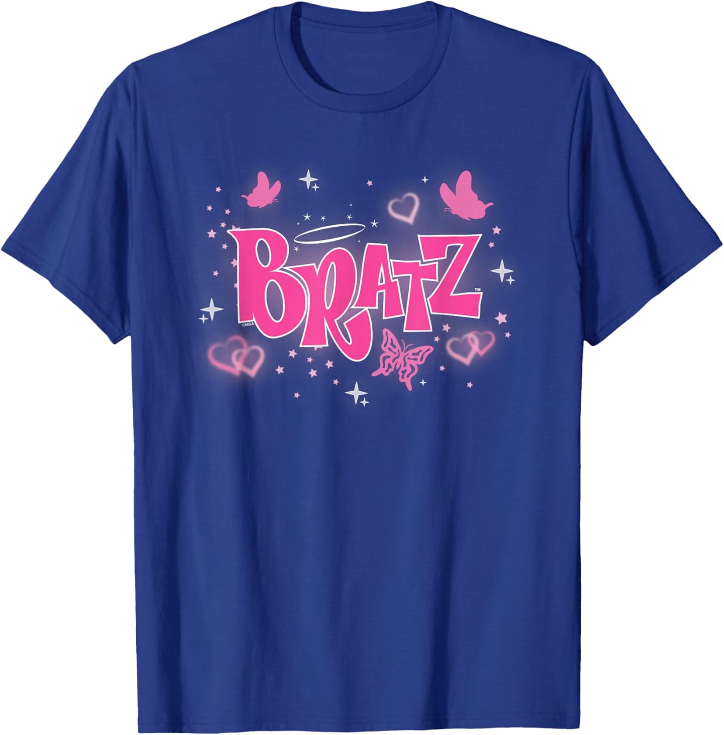 Bratz - Pink Y2K Butterfly Logo with Hearts T-Shirt - T-Shirt | Royal