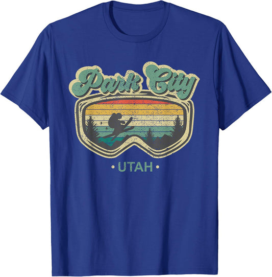 Park City Utah Retro Ski Resort Vintage Skiing Vacation Gift T-Shirt - T-Shirt | Royal