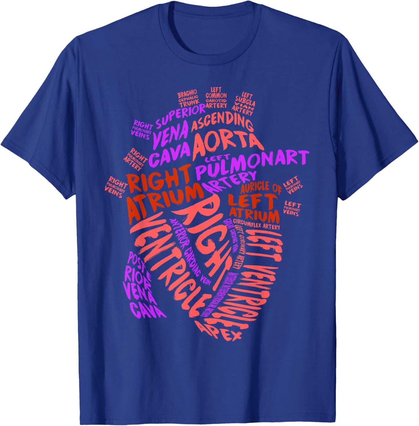 Anatomical Human Heart Cardiology Medical Cardiac Nurse T-Shirt - T-Shirt | Royal