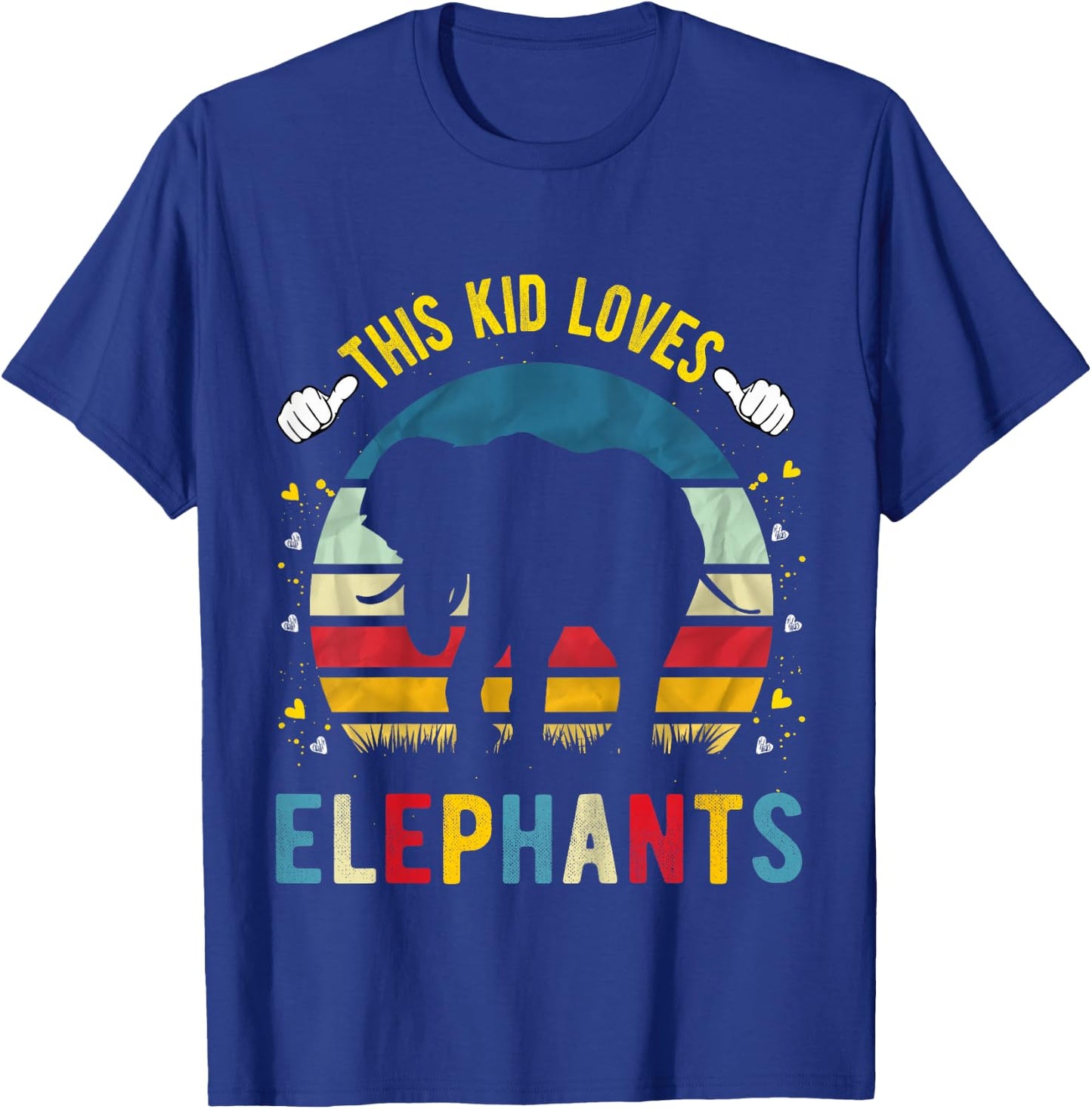 This Kid Loves Elephants Boys and Girls Elephant Gift T-Shirt - T-Shirt | Royal