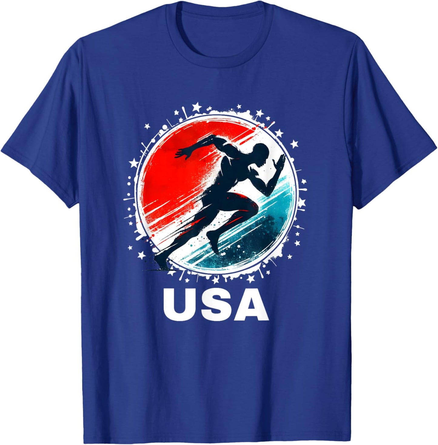USA Run Track and Field Shirt Track and Field Apparel Track T-Shirt - T-Shirt | Royal