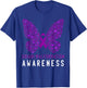 Butterfly Chiari Malformation Awareness Month Purple Ribbon T-Shirt - T-Shirt | Royal