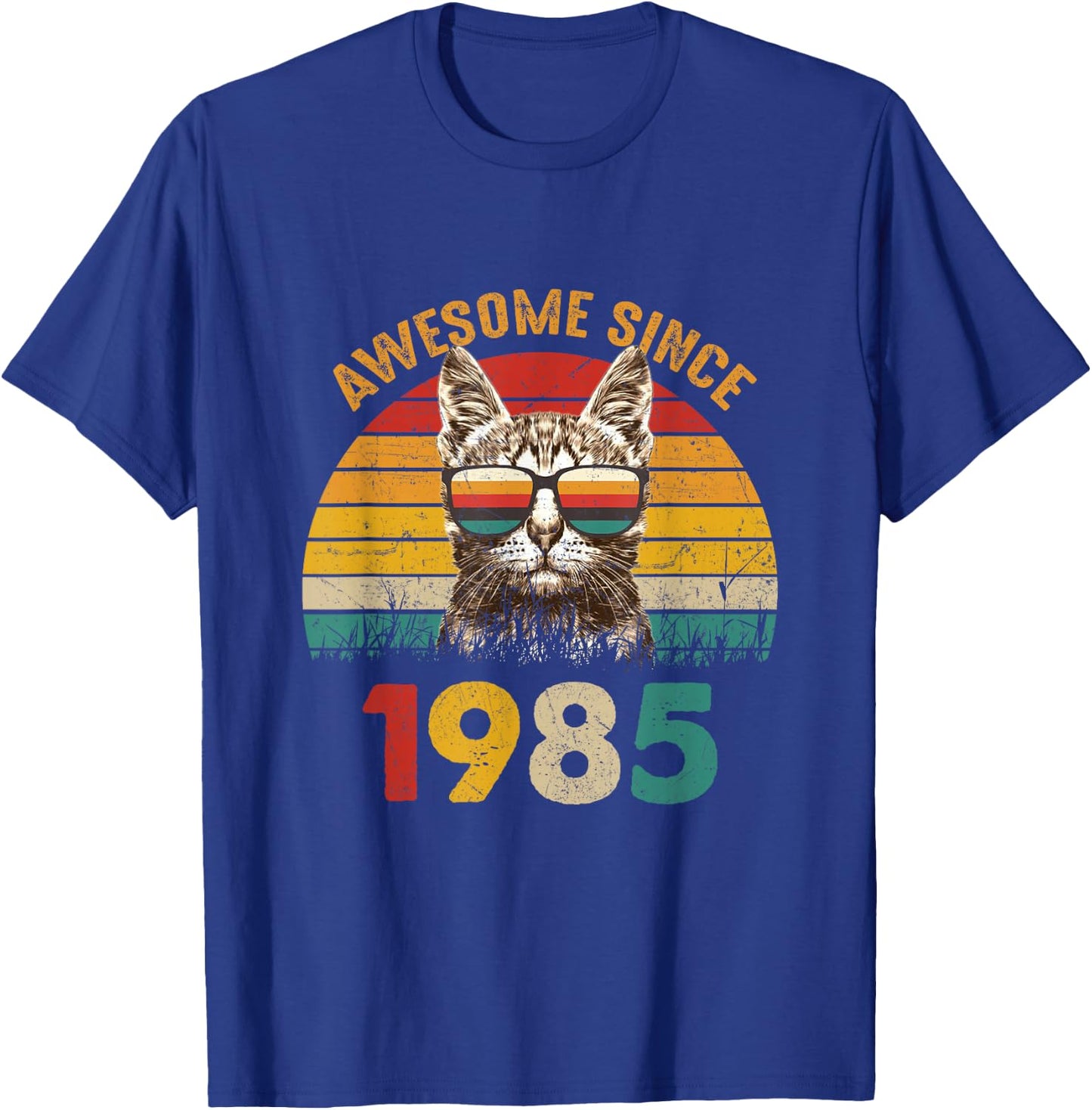 40th Birthday shirt 40 Year Old Cat Lover Awesome Since 1985 T-Shirt - T-Shirt | Royal