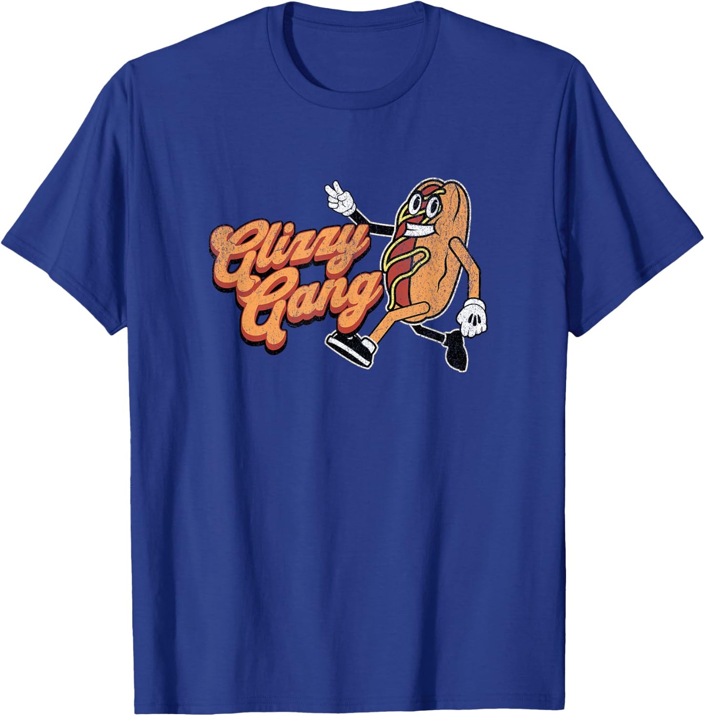 Glizzy Gang Hotdog Vintage Retro Funny Gift T-Shirt - T-Shirt | Royal