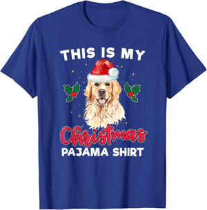 Golden Retriever Christmas Pajama Santa Dog Lover Men Women Kids T-Shirt - T-Shirt | Royal