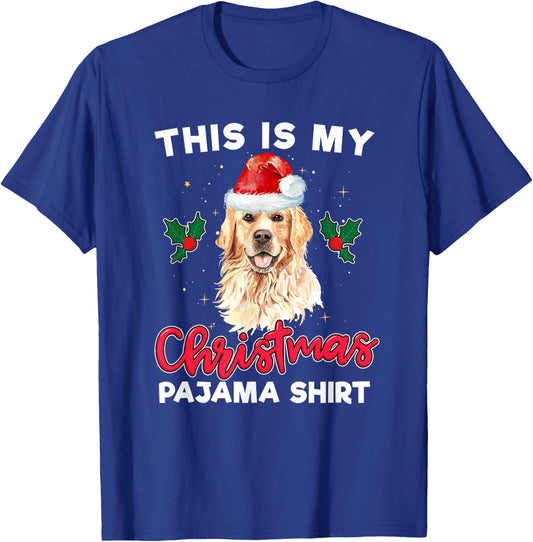 Golden Retriever Christmas Pajama Santa Dog Lover Men Women Kids T-Shirt - T-Shirt | Royal
