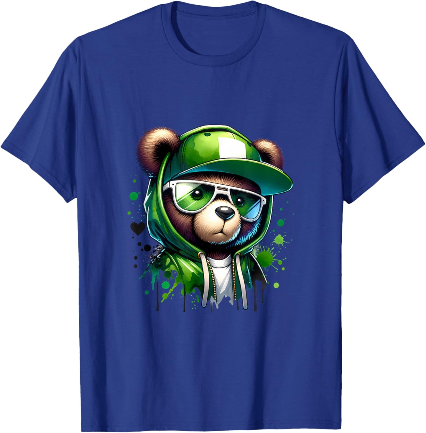 Hip Hop Bear Urban Cute Teddy Bear Graphic Design Rap Bear T-Shirt - T-Shirt | Royal