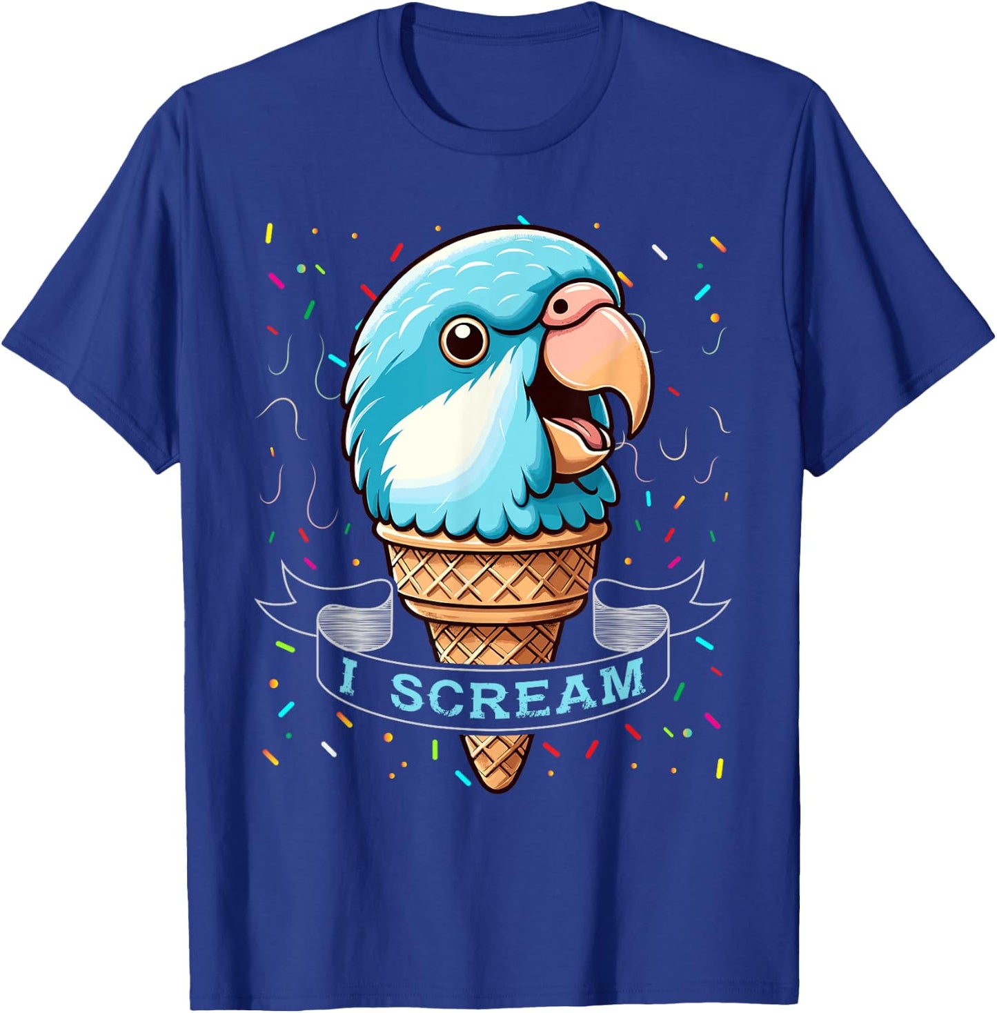 I Scream Ice Cream Blue Quaker Shirt Funny Blue Quaker T-Shirt - T-Shirt | Royal