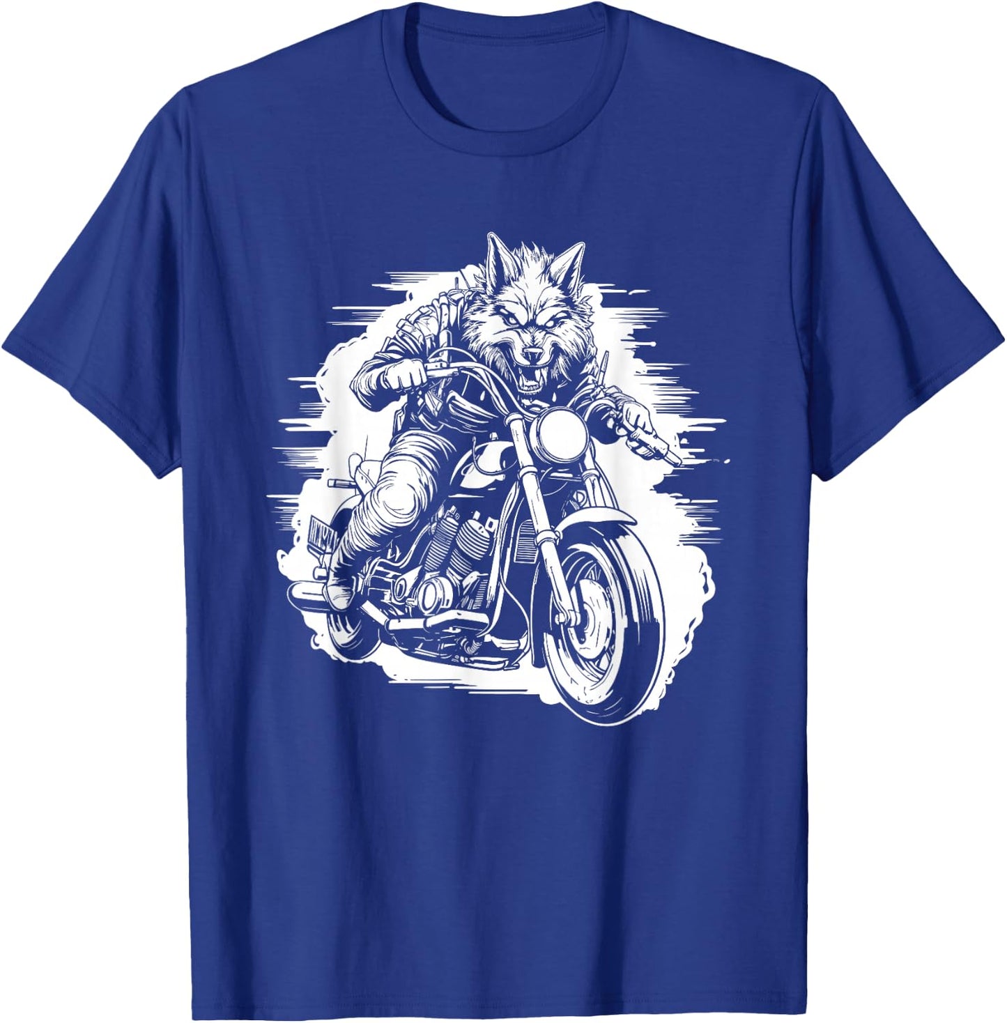Wolf Motorcycle Animal Wolves - Wildlife Wolf T-Shirt - T-Shirt | Royal