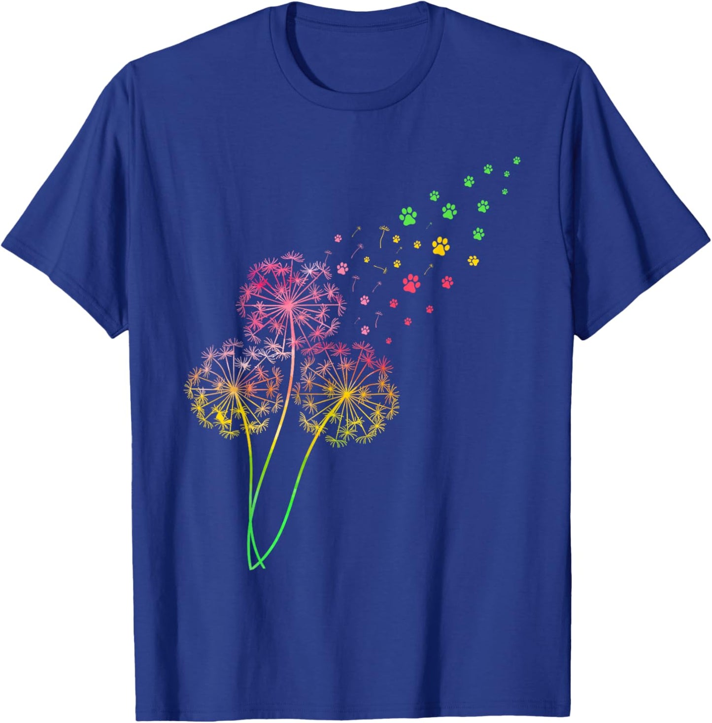 Dandelion Paw Print T-Shirt - T-Shirt | Royal