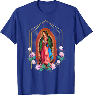 Our Lady of Guadalupe - Blessed Holy Virgin Mary Catholic T-Shirt - T-Shirt | Royal