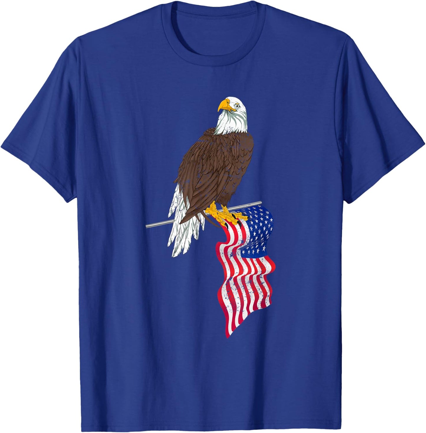 Patriotic US Flag Freedom United States American Bald Eagle T-Shirt - T-Shirt | Royal