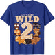 2 Year Old Woodland Animals Birthday Wild Forest 2nd Gift T-Shirt - T-Shirt | Royal