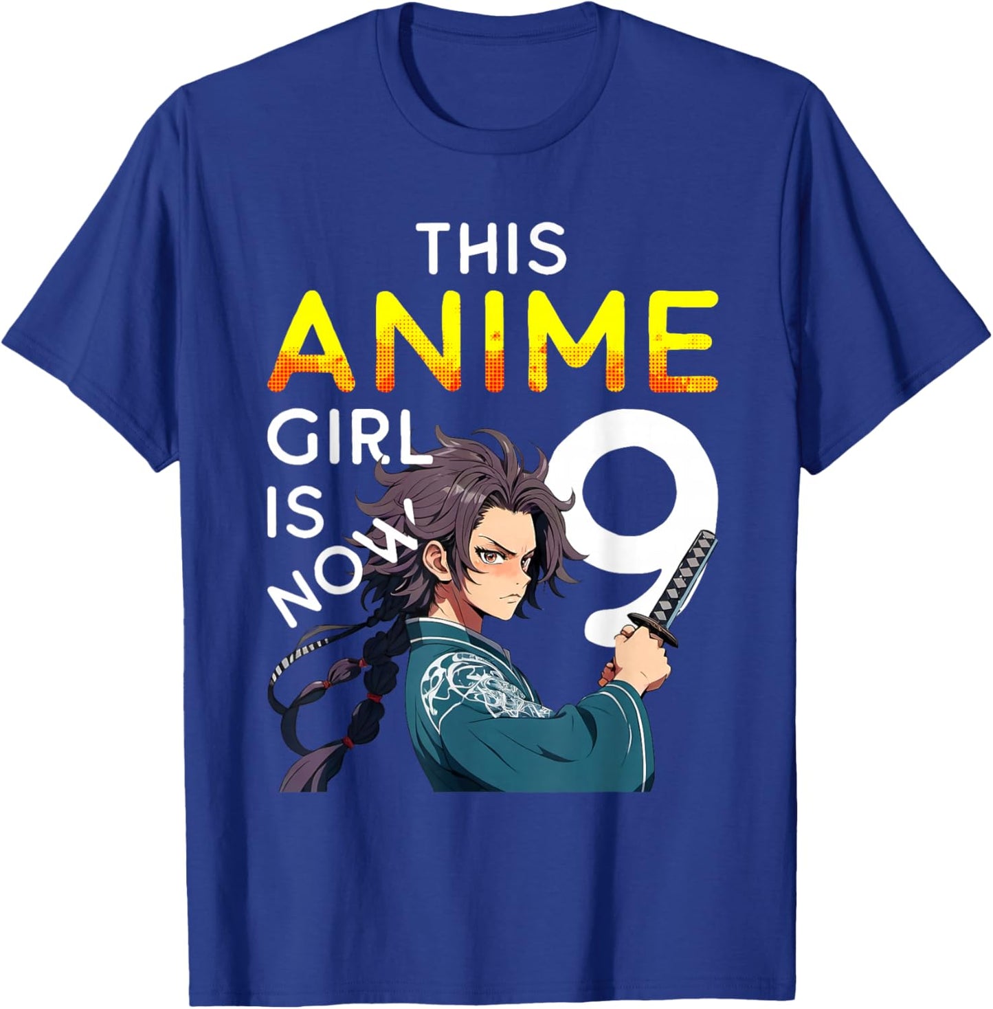 This Anime Girl Is Now 9 Years Old 9th Birthday Kawaii Kids T-Shirt - T-Shirt | Royal