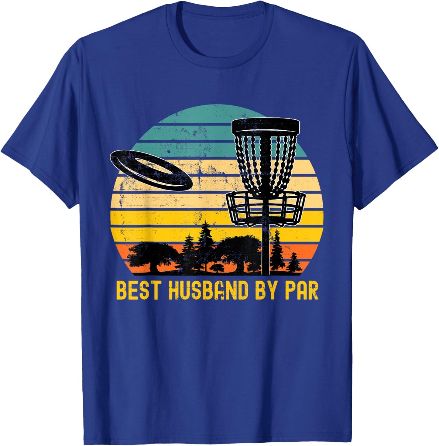 Vintage Disc Golf Husband - Best Husband By Par Disk Golf T-Shirt - T-Shirt | Royal
