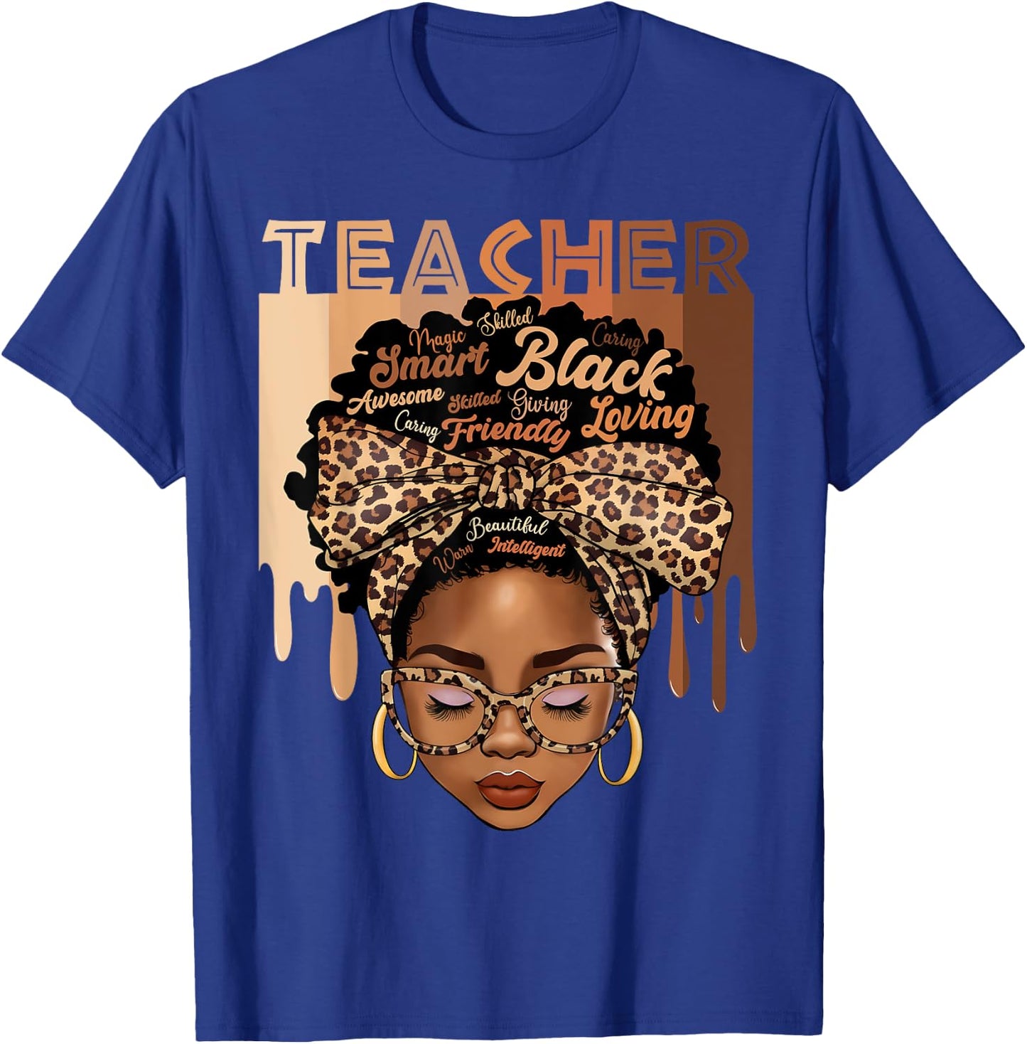 Black Teacher Magic Black History Month Afro Hair Melanin T-Shirt - T-Shirt | Royal