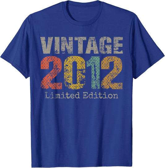 Vintage 2012 Limited Edition 13th Birthday Gifts 13 Year Old T-Shirt - T-Shirt | Royal