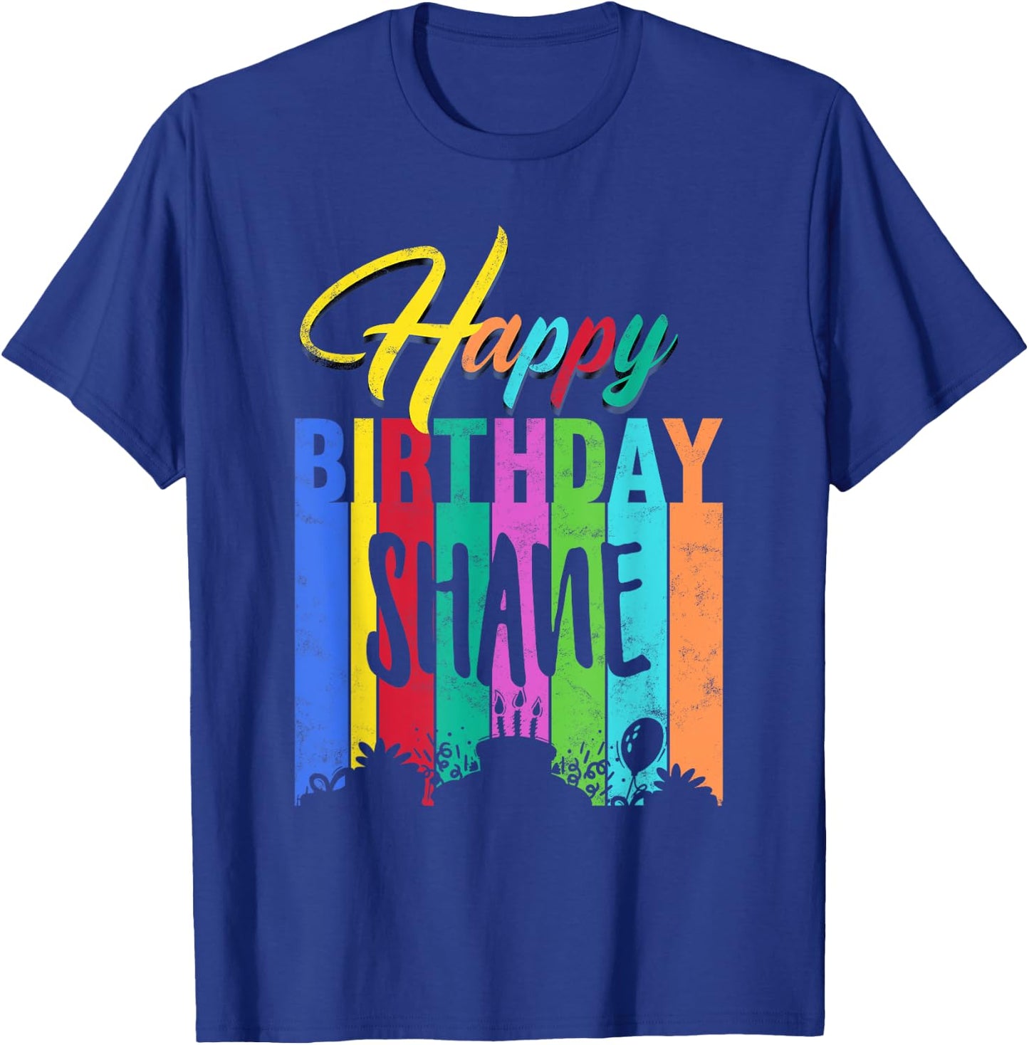 Happy Birthday Shane Personalized Name Gift Custom B-day T-Shirt - T-Shirt | Royal