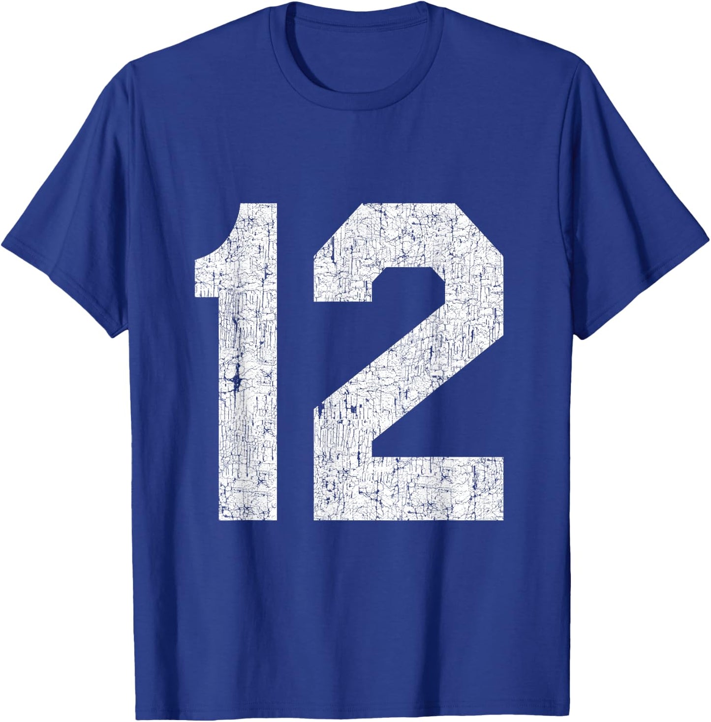 #12 Jersey Uniform Varsity Sports Number, 12th Birthday T-Shirt - T-Shirt | Royal