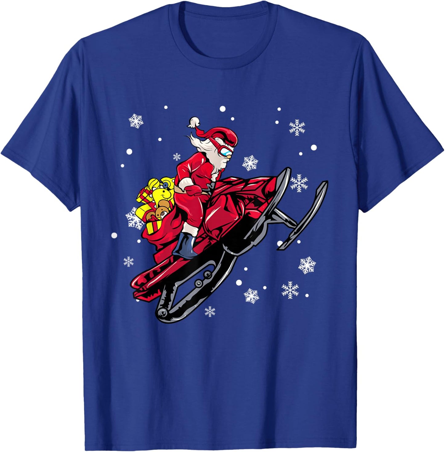 Snowmobile Santa Claus Snowmobiling Christmas Sled T-Shirt - T-Shirt | Royal