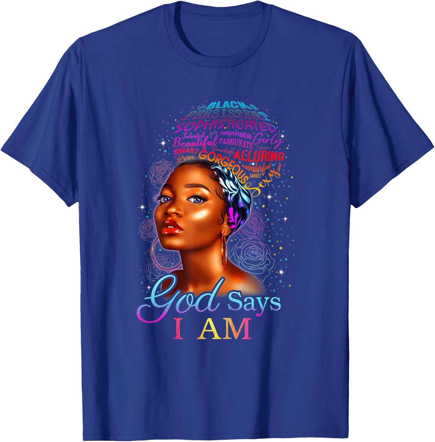 Black African American Ebony Blessed Queen Empowerment T-Shirt - T-Shirt | Royal