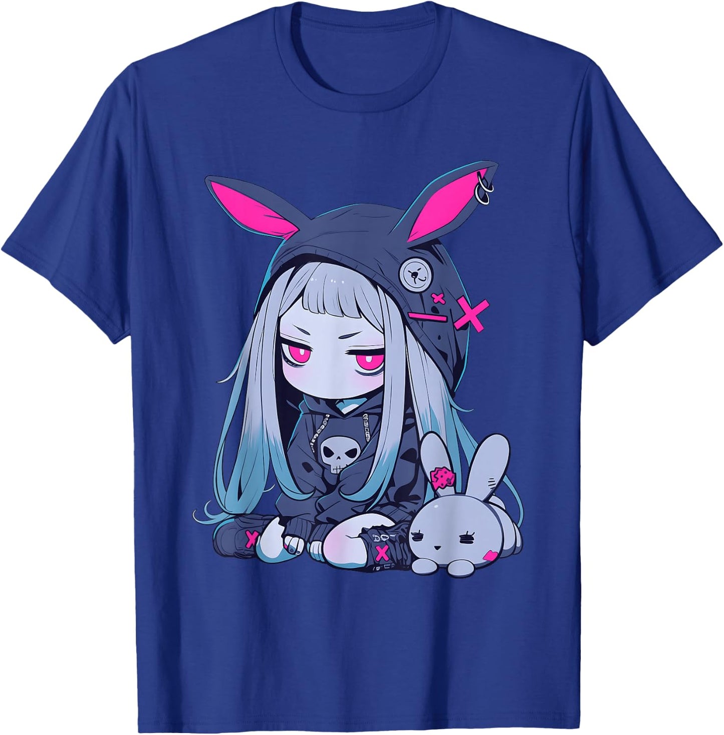 Cute E-Girl Anime Girl Goth Bunny Grunge Gothic Outfit T-Shirt - T-Shirt | Royal