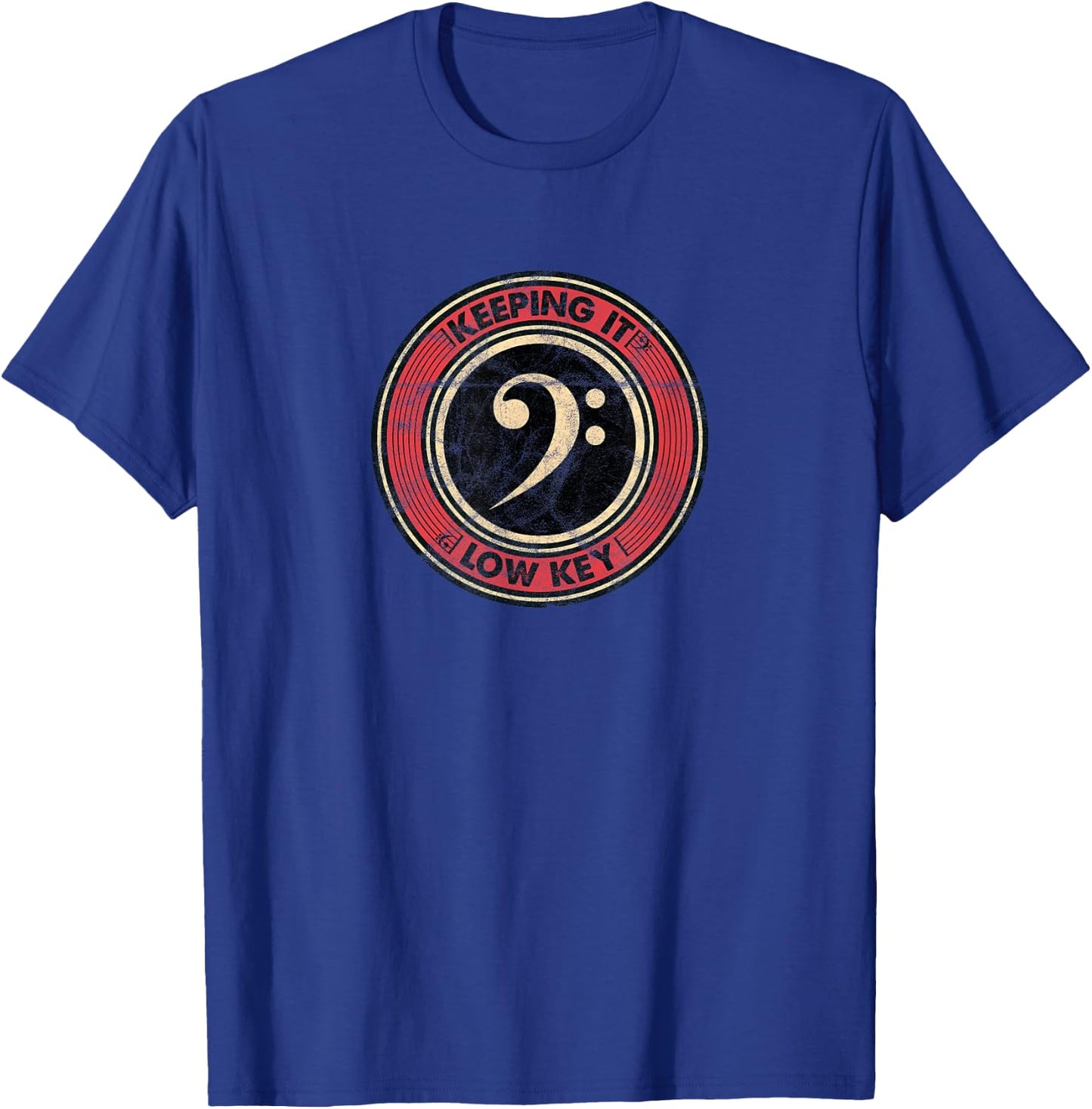 Music Theory Love Key Musical Keeping It Low Key Vintage T-Shirt - T-Shirt | Royal