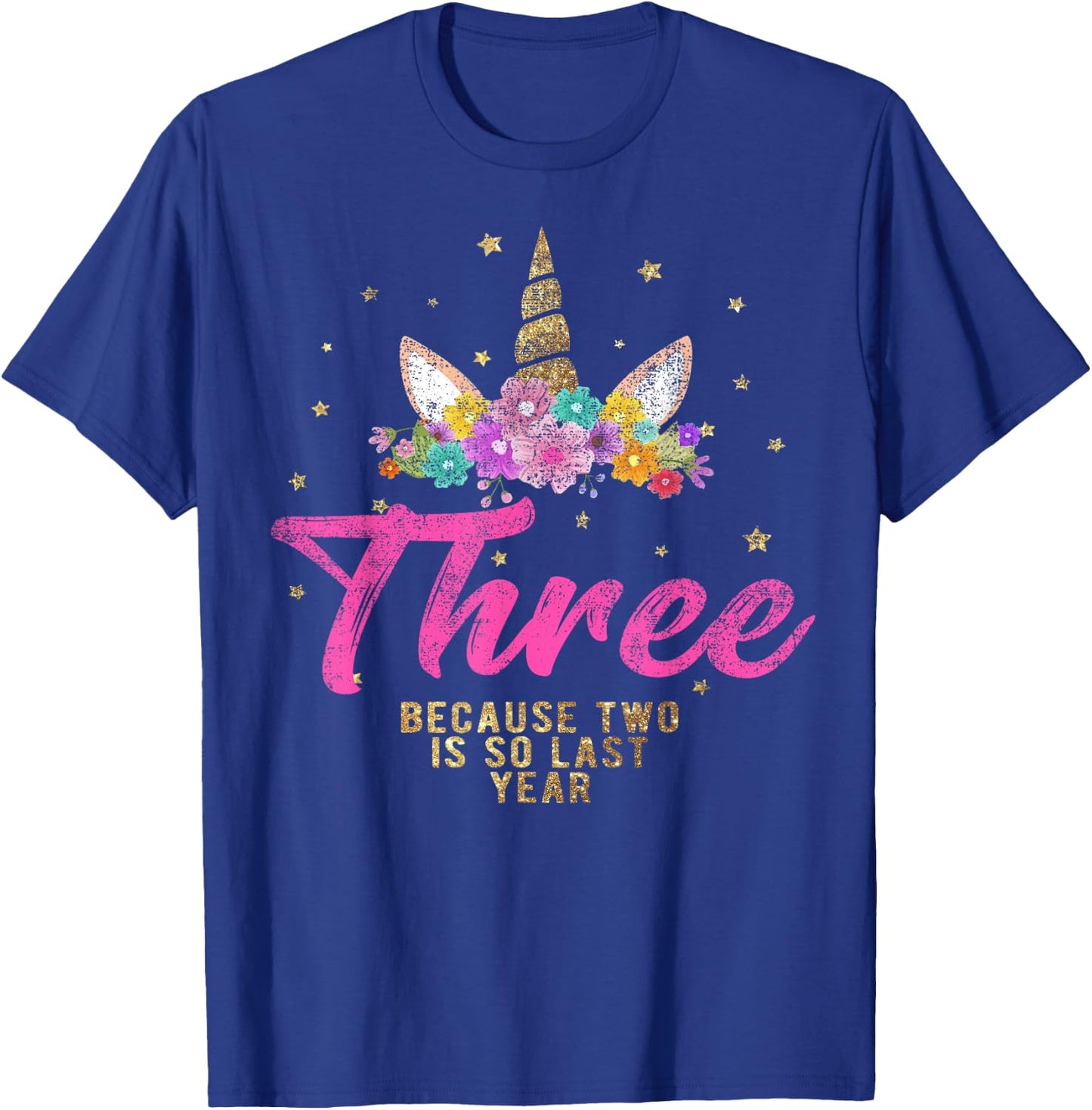 Unicorn Birthday Shirt for 3 Year Old Girl Gift 3 T-Shirt - T-Shirt | Royal