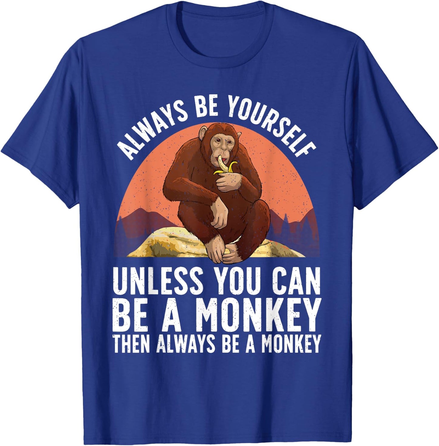 Funny Monkey Art Women Kids Zoo Animal Monkey Lover T-Shirt - T-Shirt | Royal