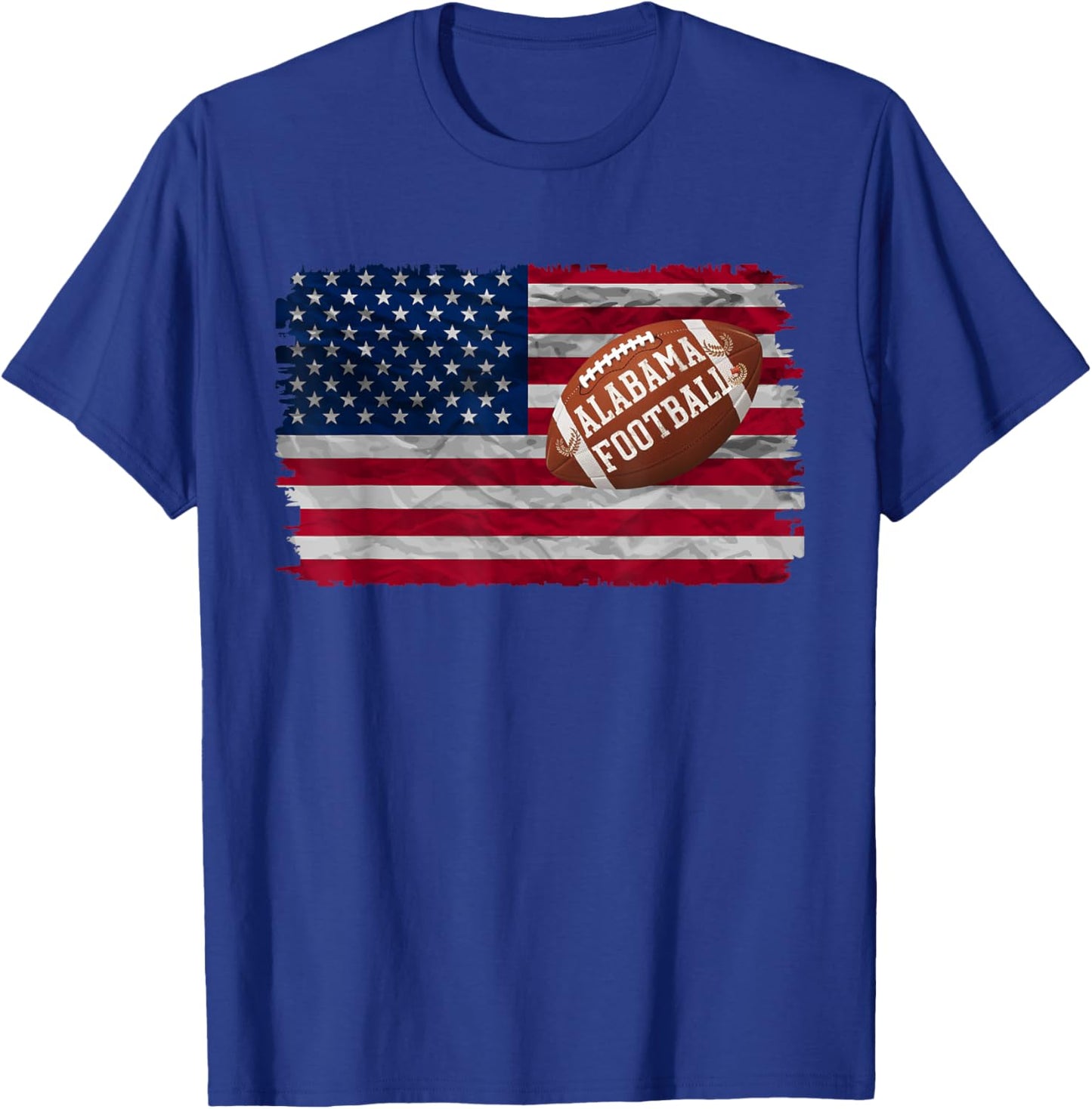 Patriotic USA Flag Alabama Football Season Party Funny Women Men T-Shirt - T-Shirt | Royal